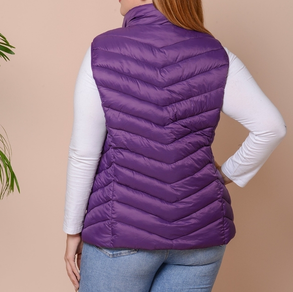 Purple Puffer Jacket Vest, M 8/10 by Passage, quality made. - Picture 2 of 3
